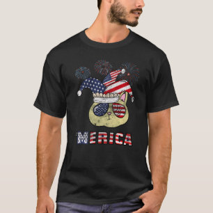 T-shirt Chapeau de bouffon de chat Merica du 4 juillet Dra