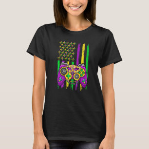 T-shirt Chapeau de bouffon de jeu vidéo Drapeau américain 