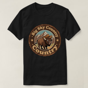 T-shirt Chapeau de cowboy bison vintage Montana drôle