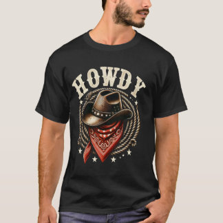 T-shirt Chapeau de cowboy classique Howdy & bandana wester