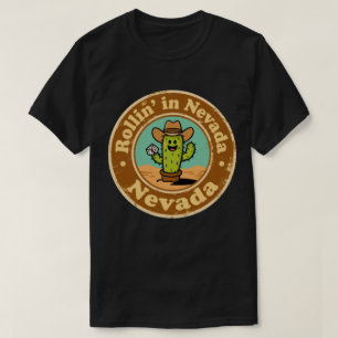 T-shirt Chapeau de cowboy drôle vintage Nevada Cactus Dés