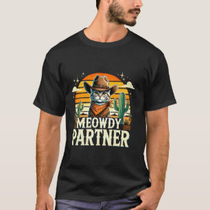 T-shirt Chapeau de Cowboy du Far West Meowdy Partner Chat