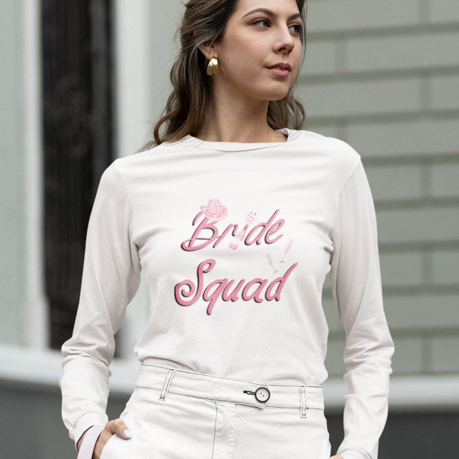 T-shirt Chapeau de cowboy rose avec fleurs Bride Squad  (Créateur téléchargé)