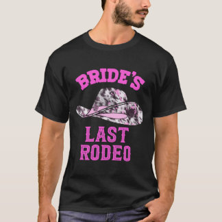 T-shirt Chapeau de cowgirl dernier rodéo de la mariée homm