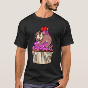 T-shirt Chapeau de fête d'anniversaire Cupcake de paresseu