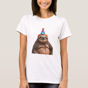 T-shirt Chapeau de fête d'anniversaire de paresseux gros c