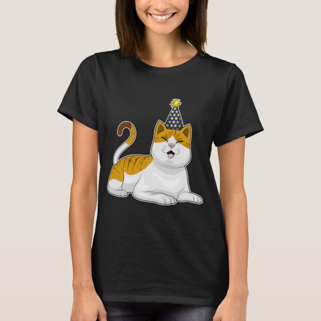 T-shirt Chapeau de fête de chat (Devant)