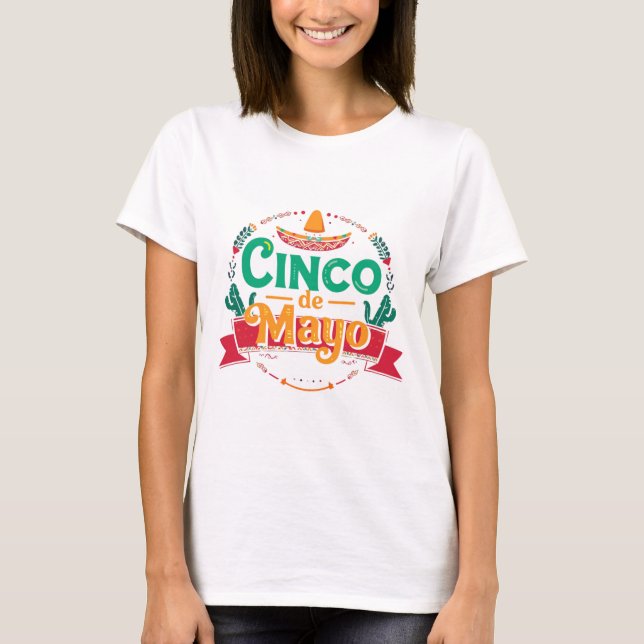T-shirt Chapeau de fête de Cinco de Mayo (Devant)