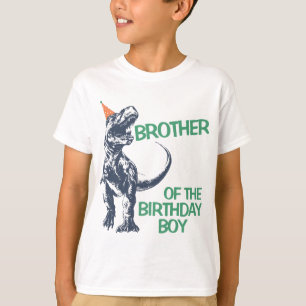 T-shirt Chapeau de fête de dinosaure T-Rex frère du garçon