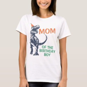 T-shirt Chapeau de fête de dinosaure T-Rex Maman du garçon