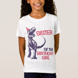 T-Shirt Chapeau de fête de dinosaure T-Rex Sœur de la fill