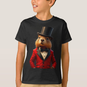 T-shirt Chapeau de gentleman Joyeuse journée de la marmott