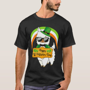 T-shirt Chapeau de Leprechaun mignon Lama irlandais arc-en