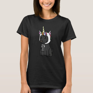 T-shirt Chapeau de Licorne Chien Noir