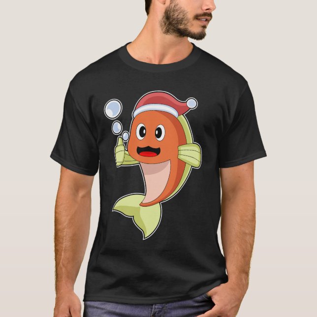 T-shirt Chapeau de Noël aux poissons (Devant)