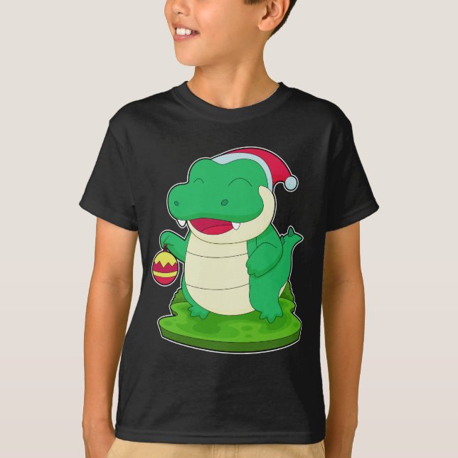 T-shirt Chapeau de Noël crocodile (Devant)