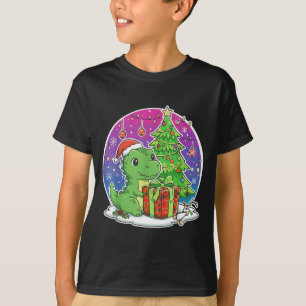 T-shirt Chapeau de Noël de dinosaure pour adultes amateurs