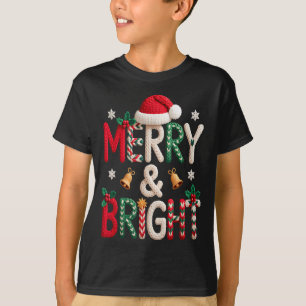 T-shirt Chapeau de Noël de Santa Merry & Bright Croche