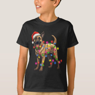 T-shirt Chapeau de Noël de Santa pour chien Malinois belge