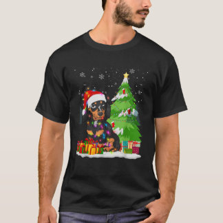T-shirt Chapeau de Noël de Wiener Dog Santa correspondance