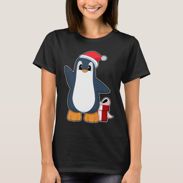 T-shirt Chapeau de Noël Penguin (Devant)