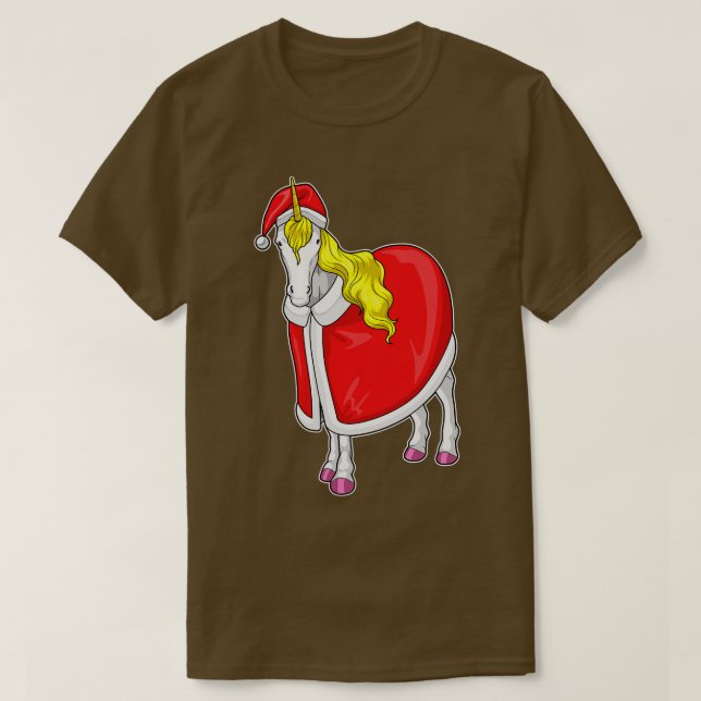 T-shirt Chapeau de Noël Unicorne (Design devant)