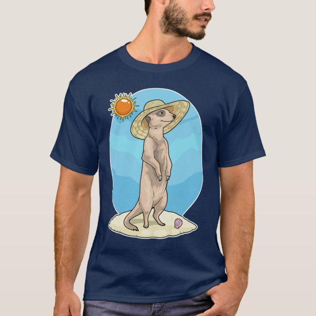 T-shirt Chapeau de paille de surveillance de plage Été (Devant)
