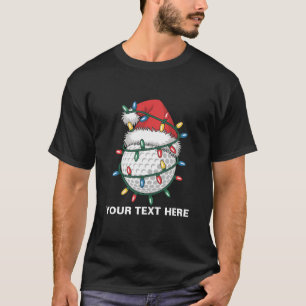 T-shirt Chapeau de Père Noël à boule de golf personnalisé 