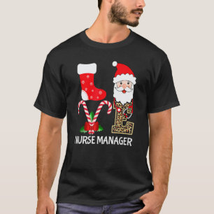 T-shirt Chapeau de Père Noël Amour Stéthoscope Infirmière