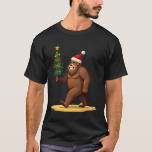 T-shirt Chapeau de Père Noël arbre de Noël Bigfoot (1)