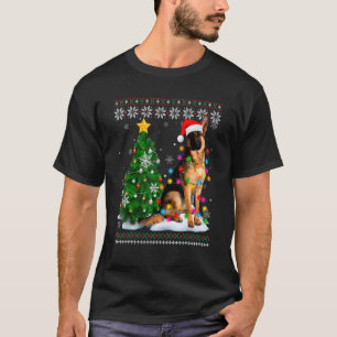 T-shirt Chapeau de Père Noël de chien de berger allemand l