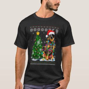 T-shirt Chapeau de Père Noël de chien de bétail australien