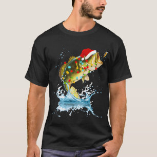 T-shirt "Chapeau de Père Noël de pêche à la basse drôle de