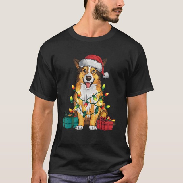 T-shirt Chapeau de Père Noël éclairage de Noël Berger angl (Devant)