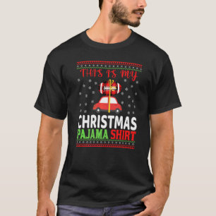T-shirt Chapeau de Père Noël en pyjama de Noël USA Footbal