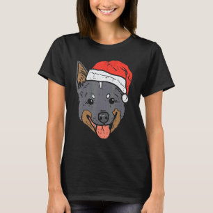T-shirt Chapeau de Père Noël Heeler Australian Cattle Dog 