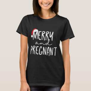 T-shirt Chapeau de Père Noël joyeux et enceinte Annonce de