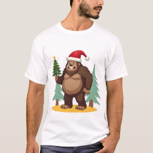T-shirt Chapeau de Père Noël pour sapin de Noël Bigfoot (4