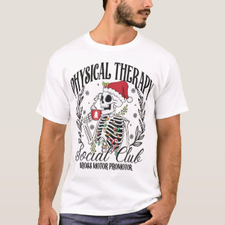 T-shirt Chapeau de Père Noël squelette de kinésithérapie d