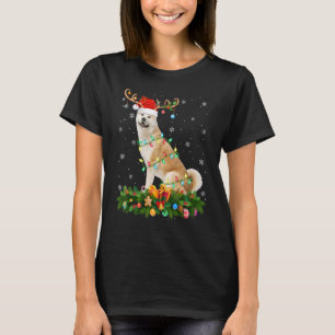 T-shirt Chapeau de renne de vacances de Noël Santa Akita I