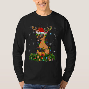 T-shirt Chapeau de renne de vacances de Noël Santa chèvre