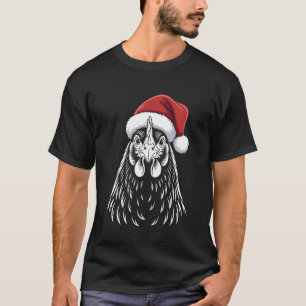 T-shirt Chapeau de Santa de Noël de poulet drôle pour homm