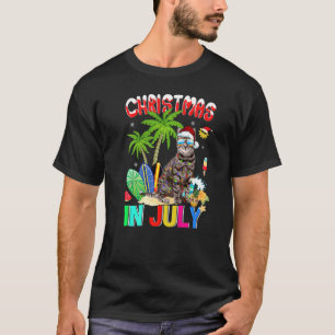 T-shirt Chapeau de Santa pour chat Lunettes de soleil Noël