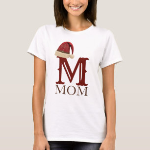 T-shirt Chapeau de Santa Western Monogramme Maman Noël