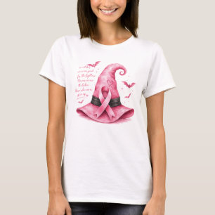 T-shirt Chapeau de sorcière à ruban rose pour la sensibili