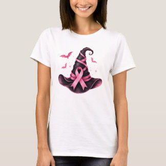 T-shirt Chapeau de sorcière à ruban rose pour la sensibili