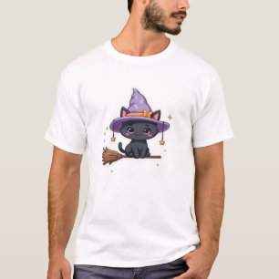 T-shirt Chapeau de sorcière amical Chat Mignon pastel Kaw