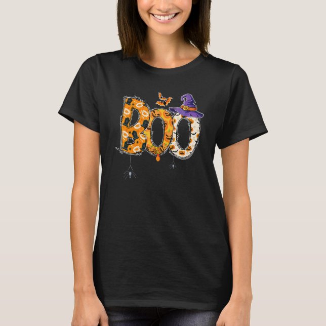 T-shirt Chapeau de sorcière avec araignées Boo Costume de  (Devant)