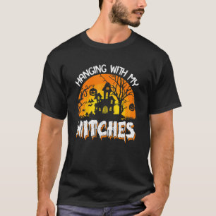 T-shirt Chapeau De Sorcière Chat Noir Halloween Citrouille