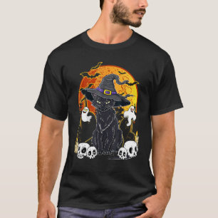 T-shirt Chapeau de sorcière de chat noir d'Halloween effra